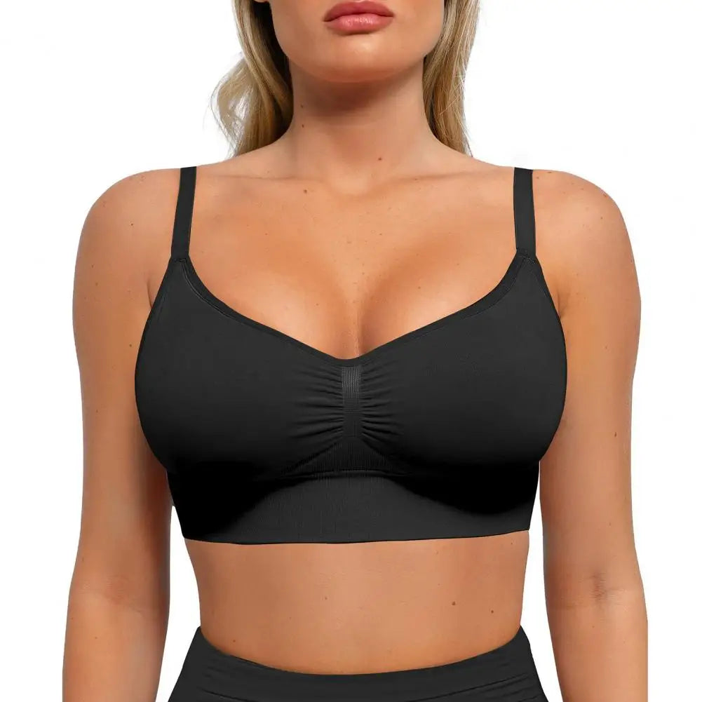 Sports Bras for Women Wireless Soft Workout Bra Full Coverage Push Up Bralettes Seamless Crop Cami Bra for Yoga