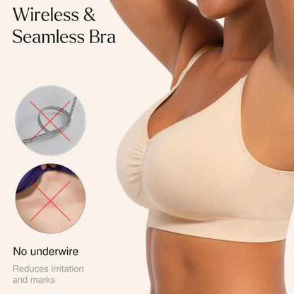Sports Bras for Women Wireless Soft Workout Bra Full Coverage Push Up Bralettes Seamless Crop Cami Bra for Yoga